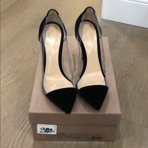 Gianvito Rossi Black Velvet Plexi Pumps